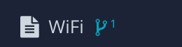 Topic shown in Content Manager. It has a page icon to show it is a topic. Next to the topic name is a blue branch symbol with a blue number.