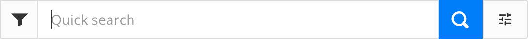 Quick search bar. There is a down arrow button, a quick search field, a search icon, and a funnel icon.